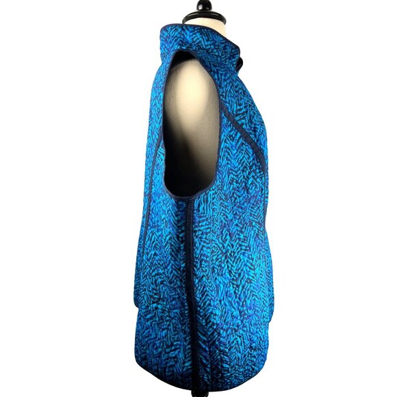PLUS Coastal Oversized Striped Aqua Blue Catherines Zip Up Vest, Women's 4X - Picture 5 of 12